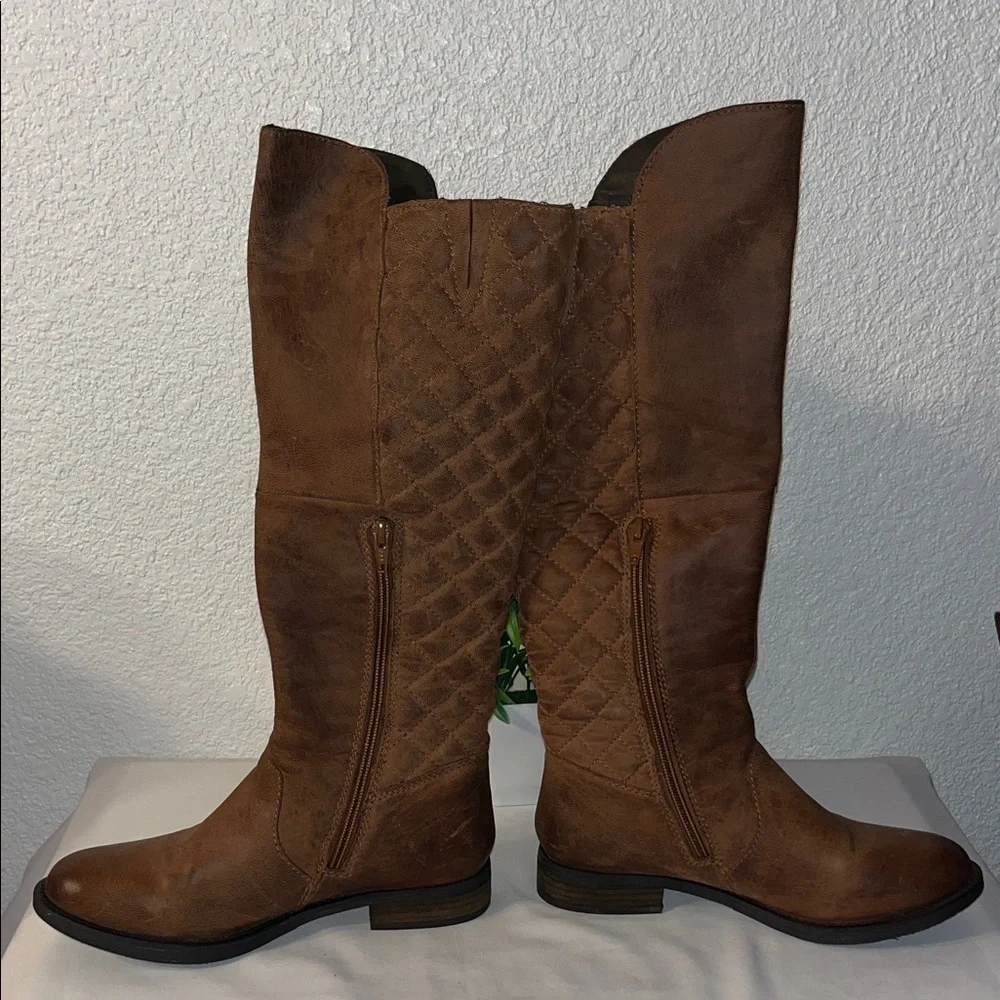 Steve Madden Brown Quilted Over the Knee Boots used good condition
